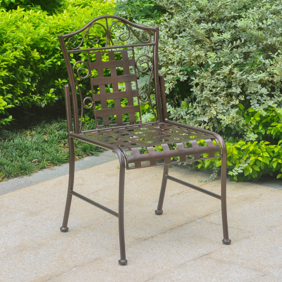 3473-2ch-hd-bz Mandalay Iron Patio Bistro Chair, Bronze - Set Of 2