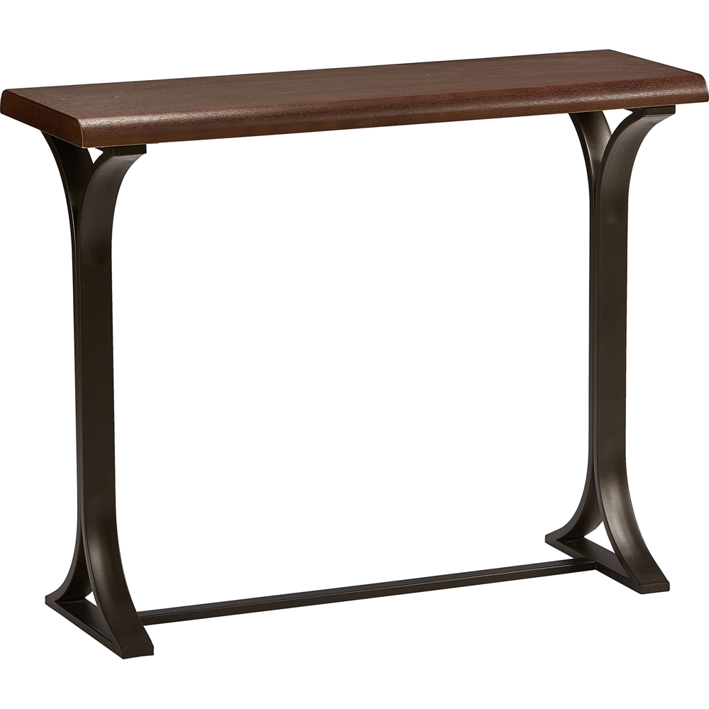 Qj-267-wt-sn Hamburg Contemporary Mdf & Metal Console Table, Sonoma Oak Wood Veneer
