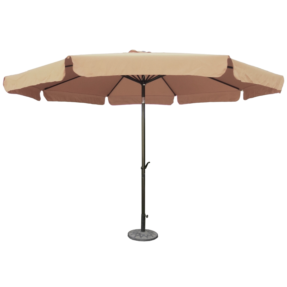Yf-1104-3.5m-kh 12 Ft. Outdoor Aluminum Umbrella With Flaps, Khaki