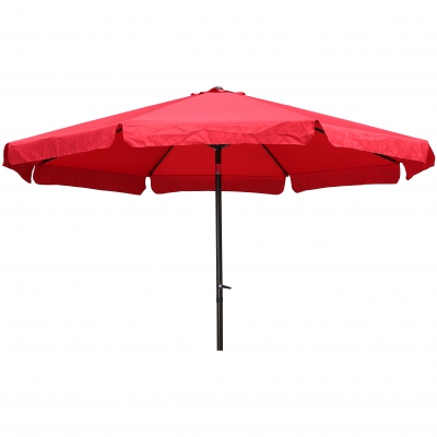 Yf-1104-3.5m-rr 12 Ft. Outdoor Aluminum Umbrella With Flaps, Ruby Red