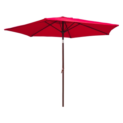 Yf-1104-2.5m-rr 8 Ft. Outdoor Aluminum Umbrella, Ruby Red
