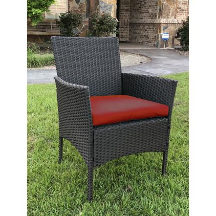 4016-1ch-ap-mt Resin Wicker & Steel Contemporary Arm Chair With Cushion, Antique Pecan
