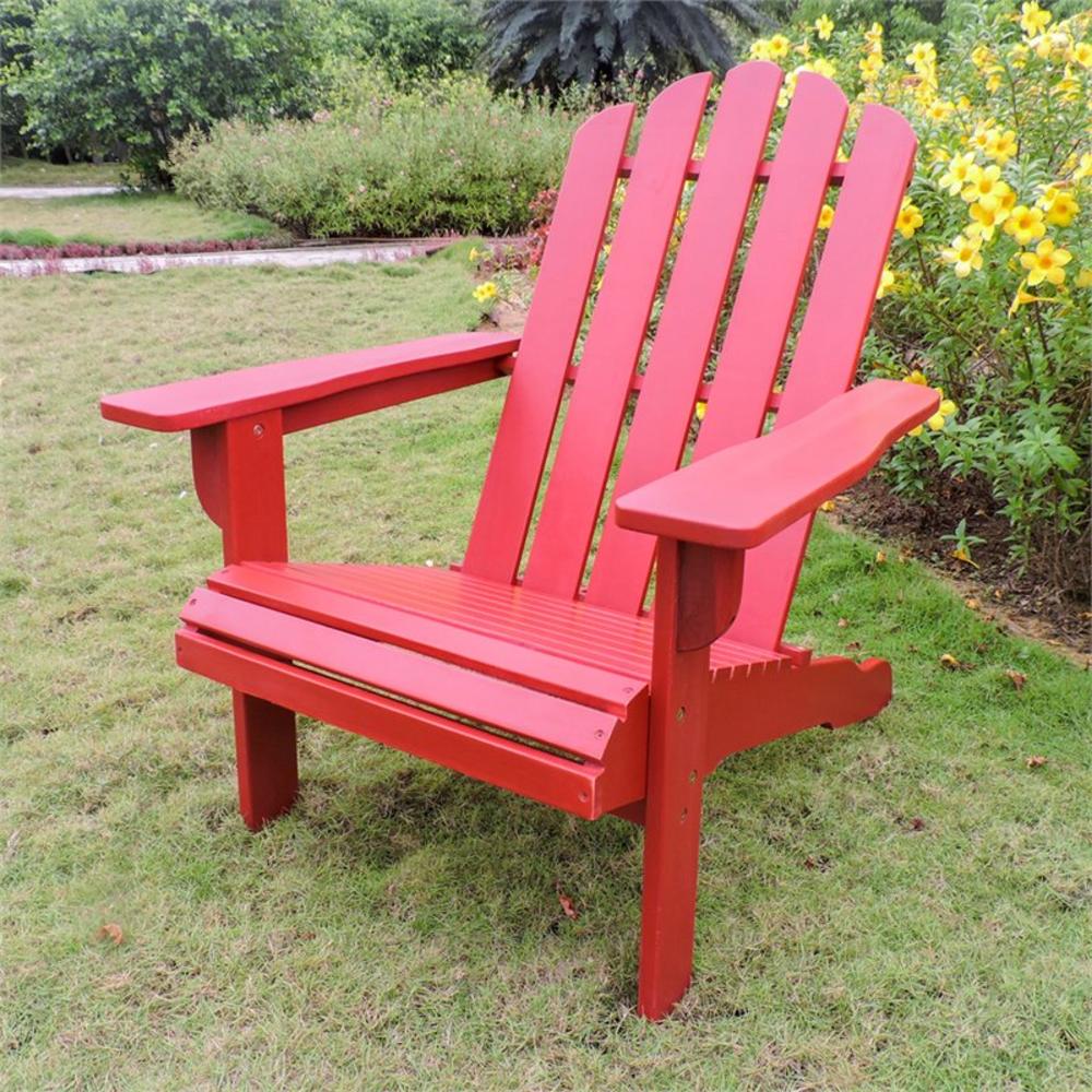 Tt-dc-024-ac-brd Royal Fiji Acacia Adirondack Chair, Barn Red