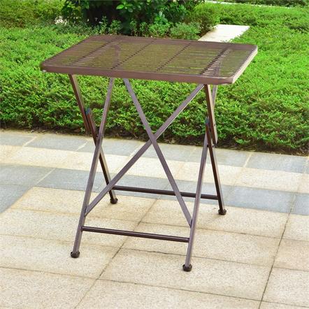 3420-tbl-hd-bz 28 In. Mandalay Outdoor Iron Folding Square Bistro Table, Bronze