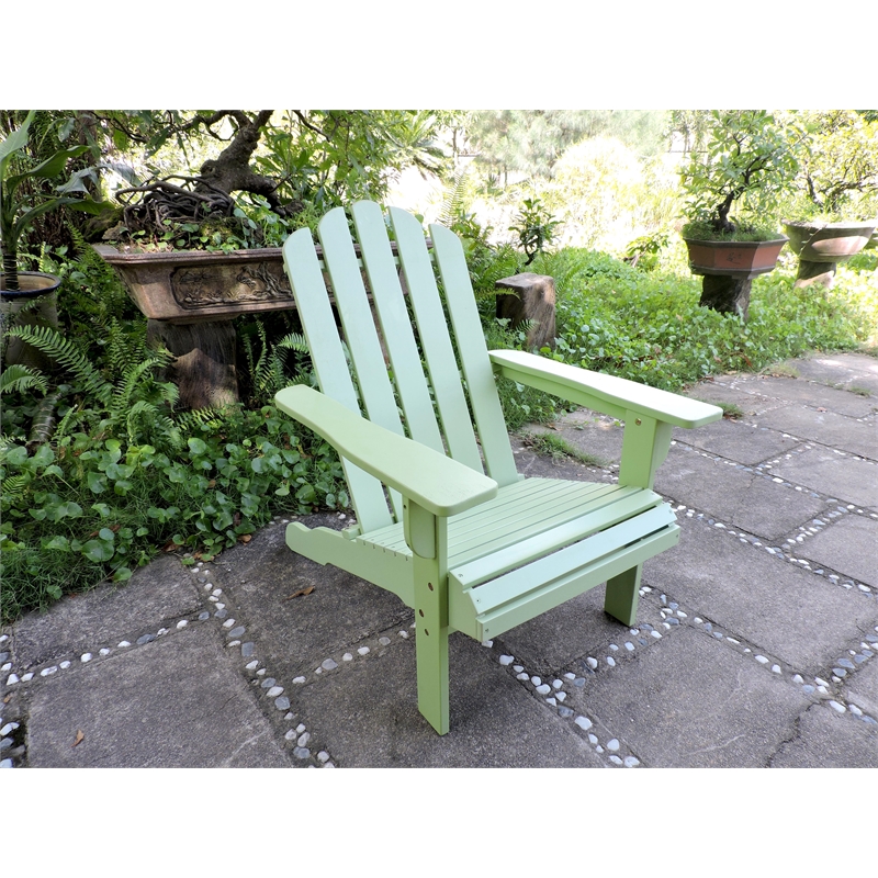 Tt-dc-024-ac-mgn Royal Fiji Acacia Adirondack Chair, Mint Green