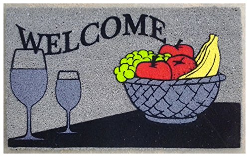 Imports Decor 543pvcf Welcome Wine Backed Coir Door Mat