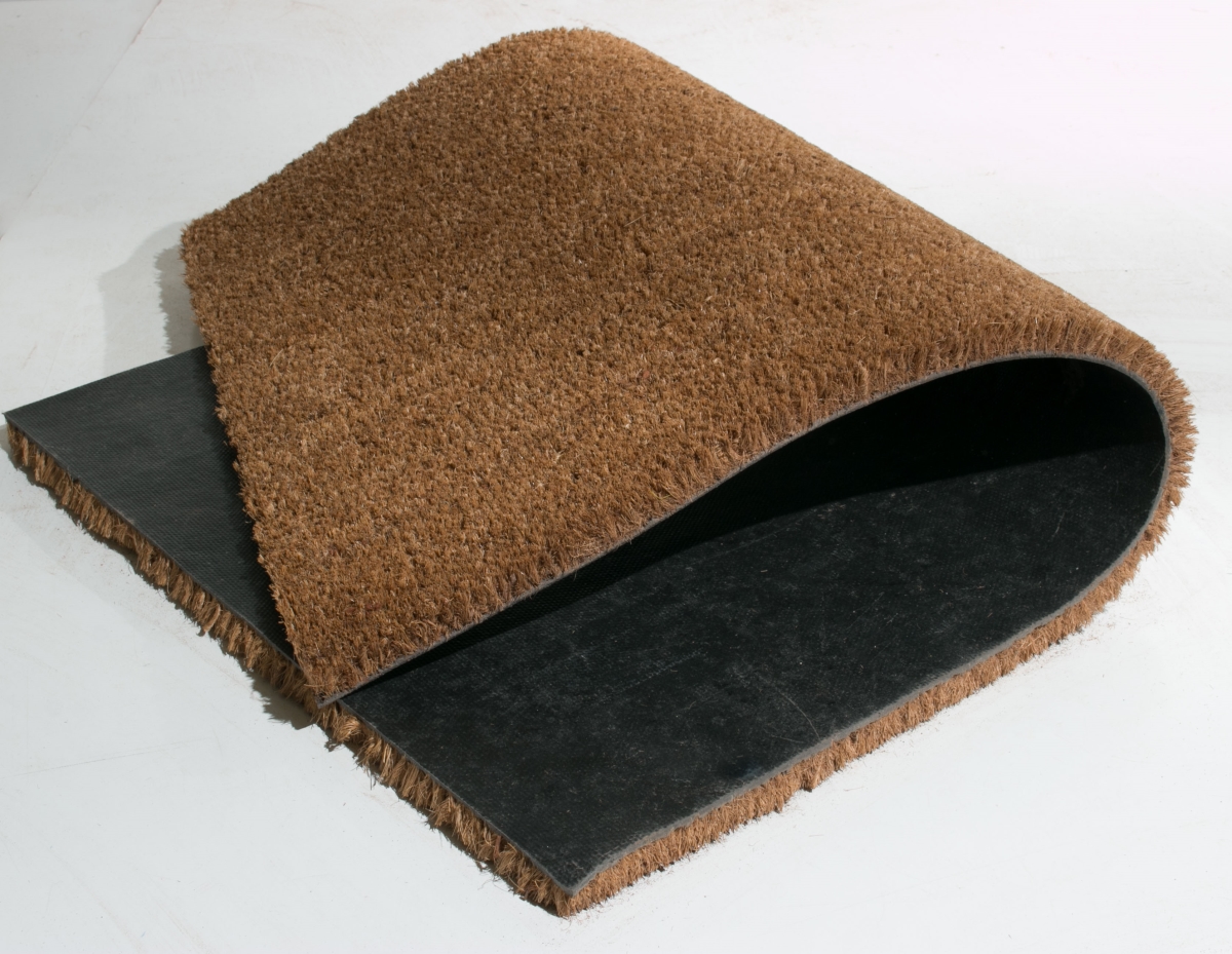 Imports Decor  15 mm Outdoor Plain Coir & PVC Plain Door Mat, Brown