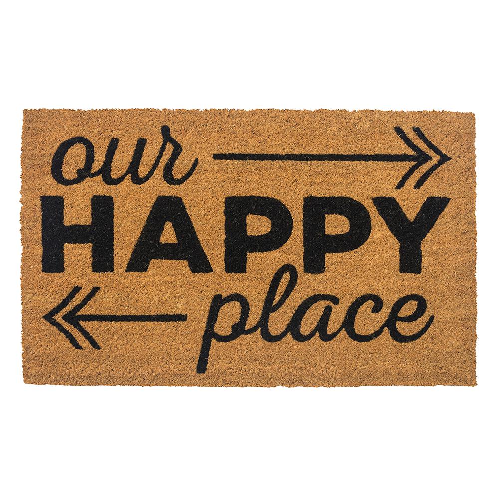 P2177 Happy Place Non Slip Coir Doormat