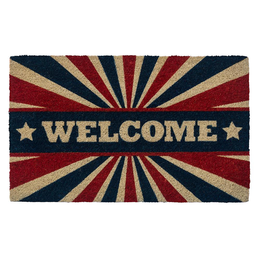 P2181 Patriotic Welcome Non Slip Coir Doormat