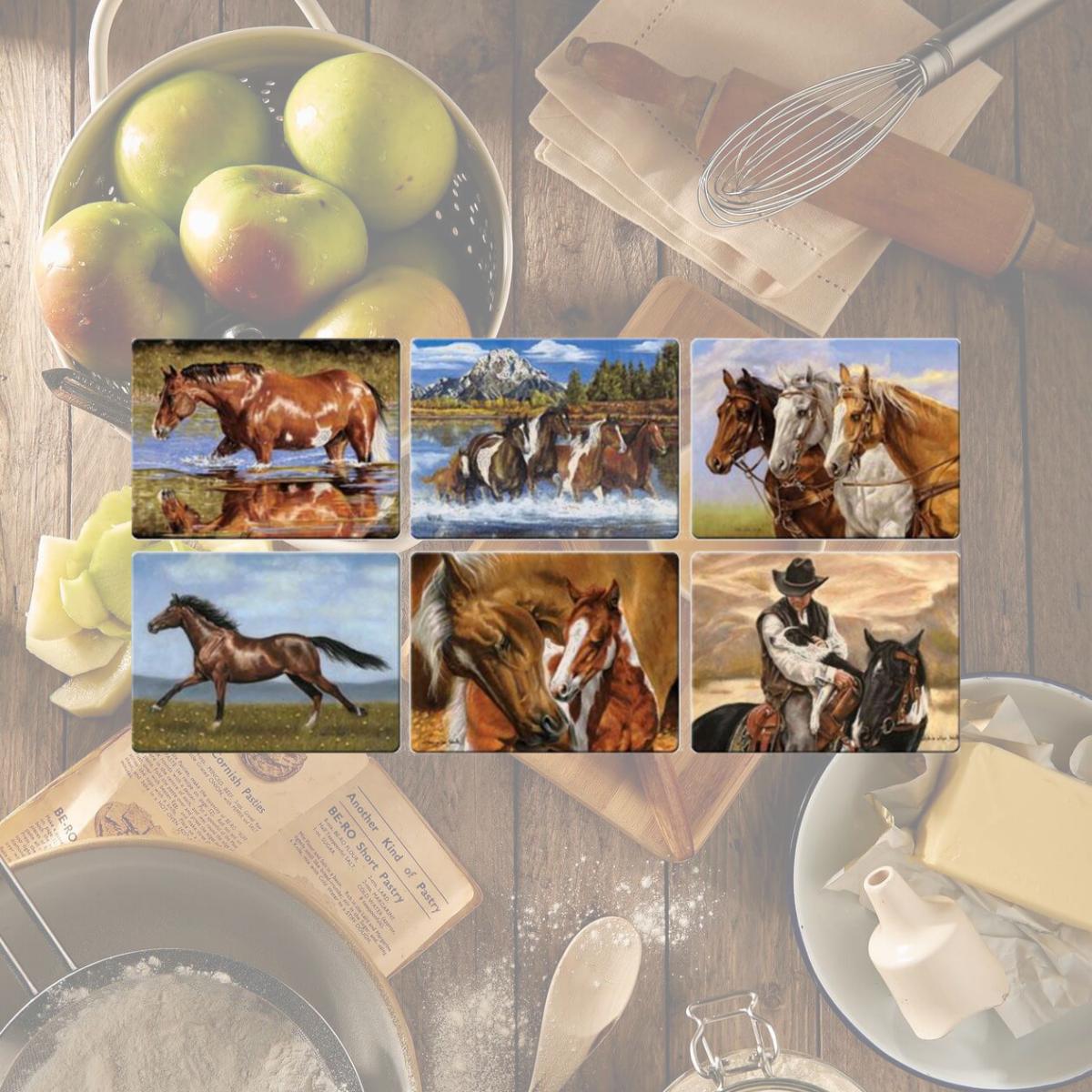 Picture of IWGAC 017-788 Horse Scenes Cutting Boards