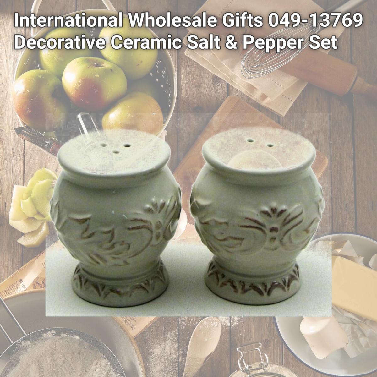 Picture of International Wholesale Gifts 049-13769 Decorative Ceramic Salt & Pepper Set