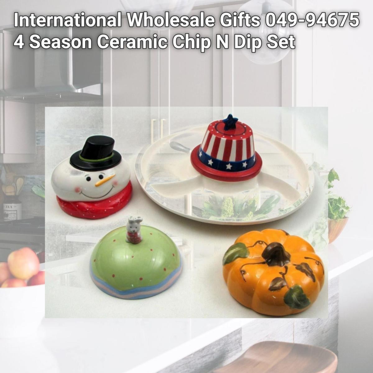 Picture of International Wholesale Gifts 049-94675 4 Season Ceramic Chip N Dip Set