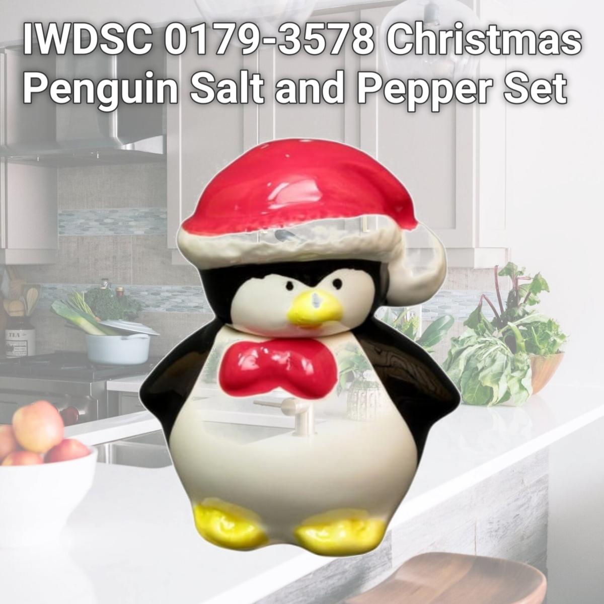 Picture of IWDSC 0179-3578 Christmas Penguin Salt and Pepper Set