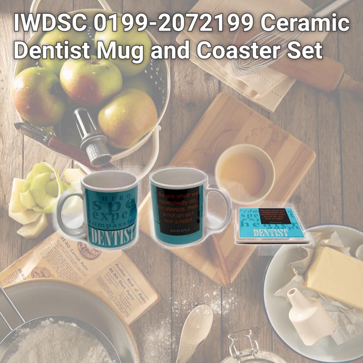 Picture of IWDSC 0199-2072199 Ceramic Dentist Mug and Coaster Set