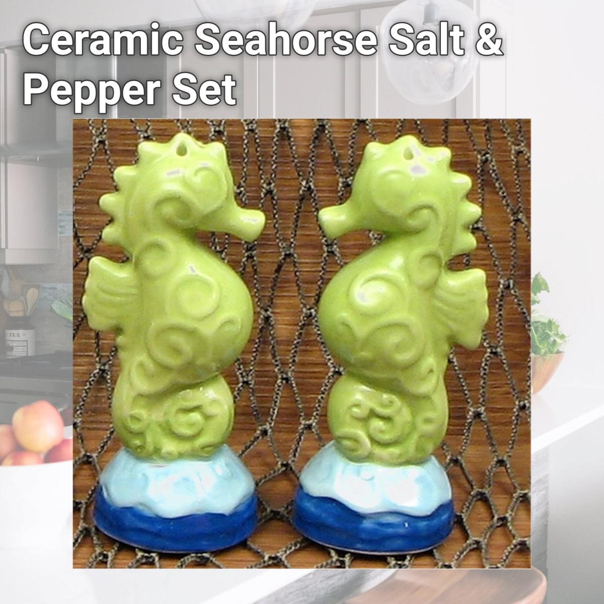 Picture of IWGAC 049-15089 Ceramic Seahorse Salt & Pepper Set
