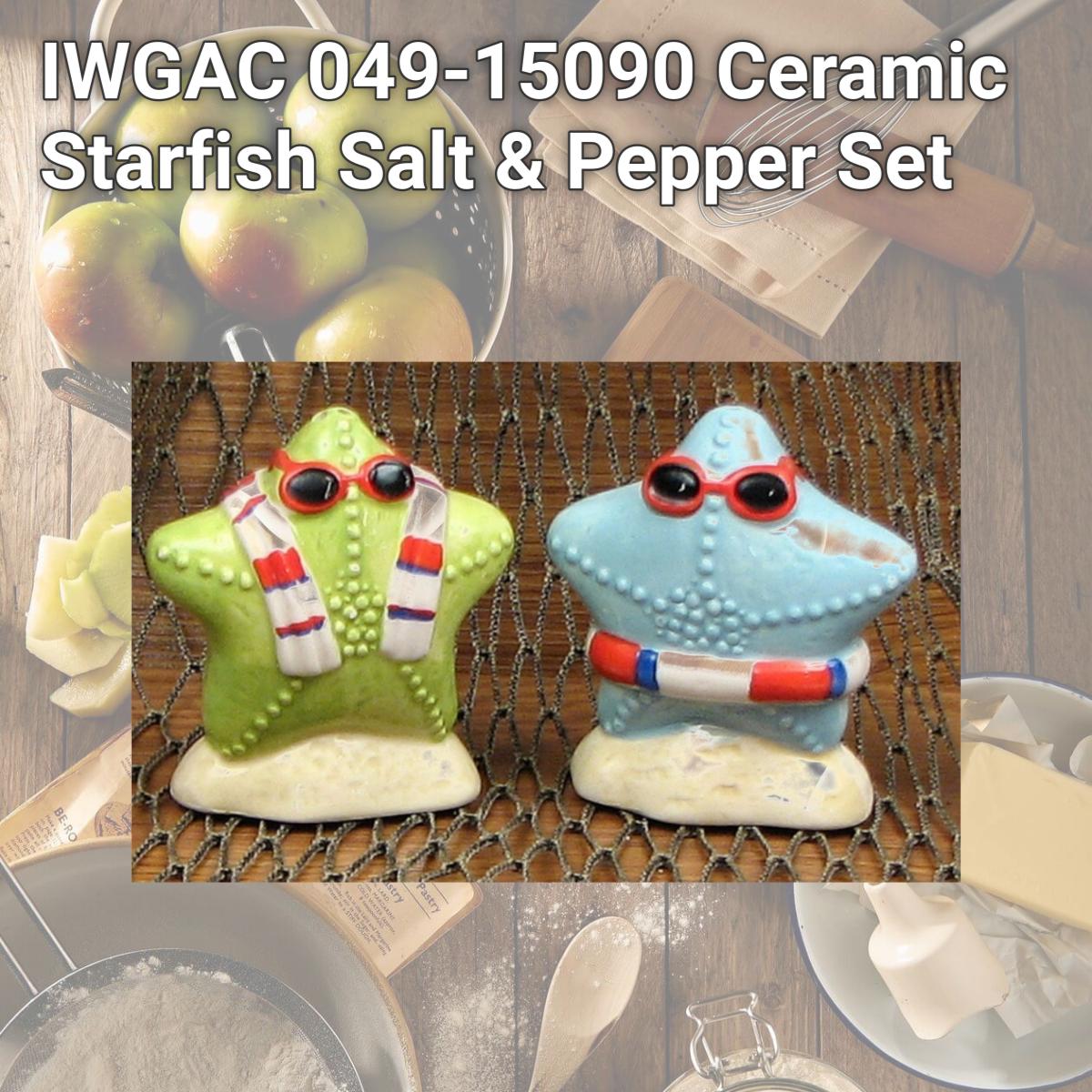 Picture of IWGAC 049-15090 Ceramic Starfish Salt & Pepper Set