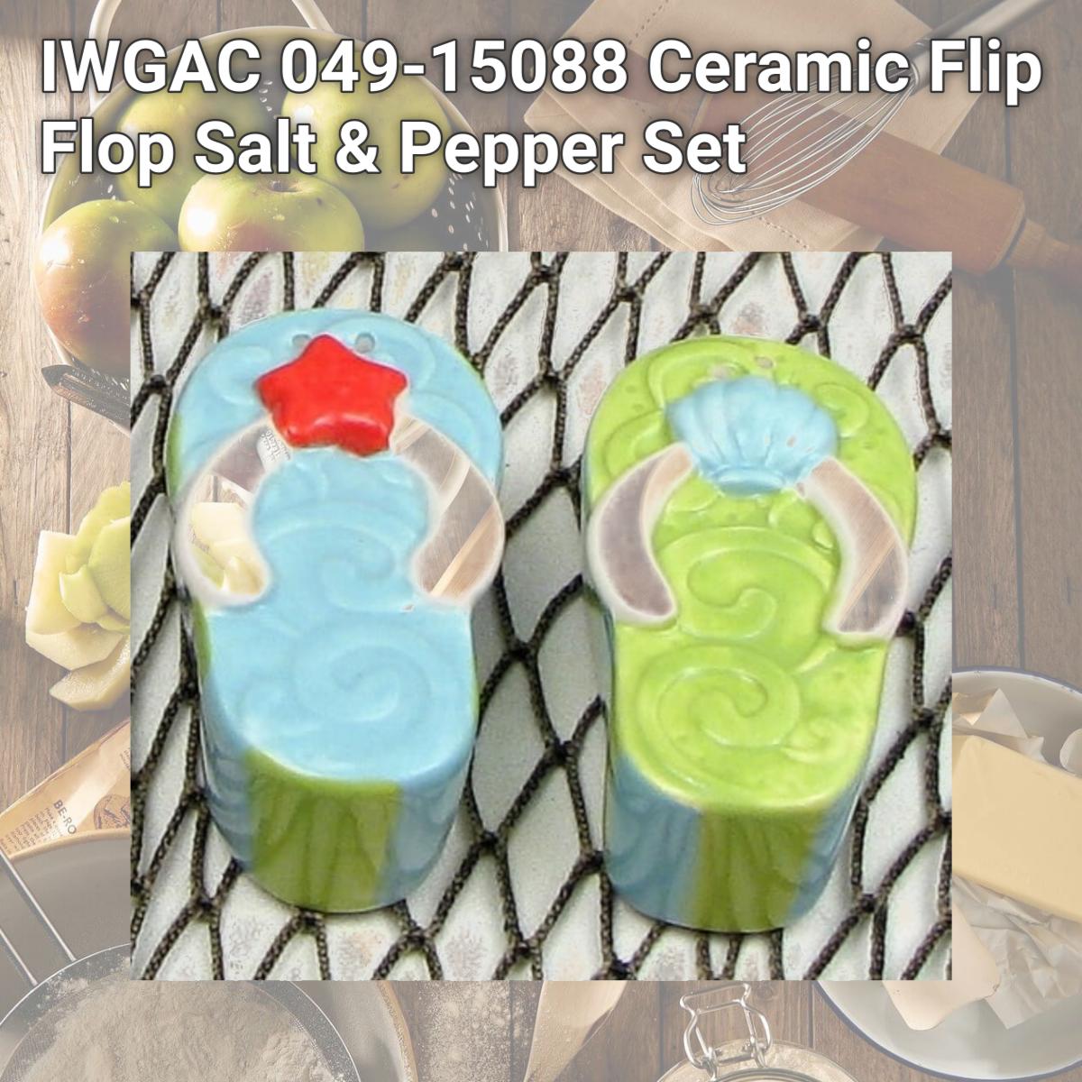 Picture of IWGAC 049-15088 Ceramic Flip Flop Salt & Pepper Set