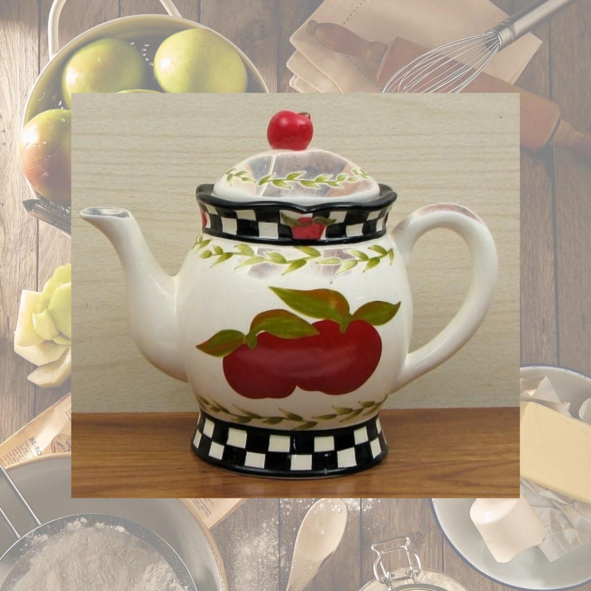 Picture of IWGAC 049-10913 Ceramic Apple Teapot