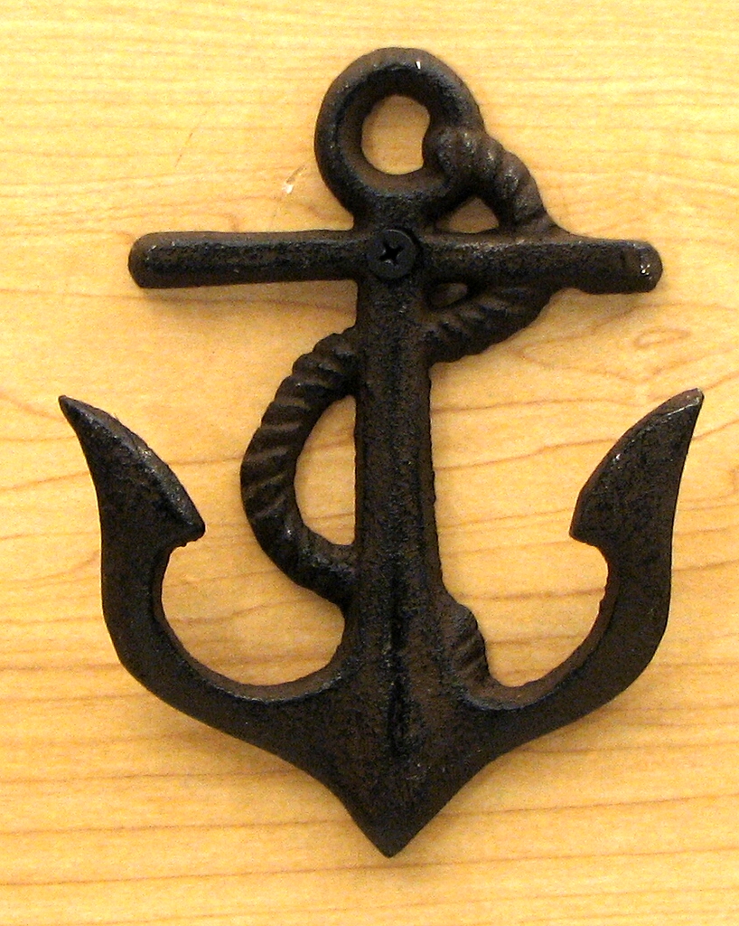 0170j-05231 Cast Iron Anchor Small Rust - Set Of 4