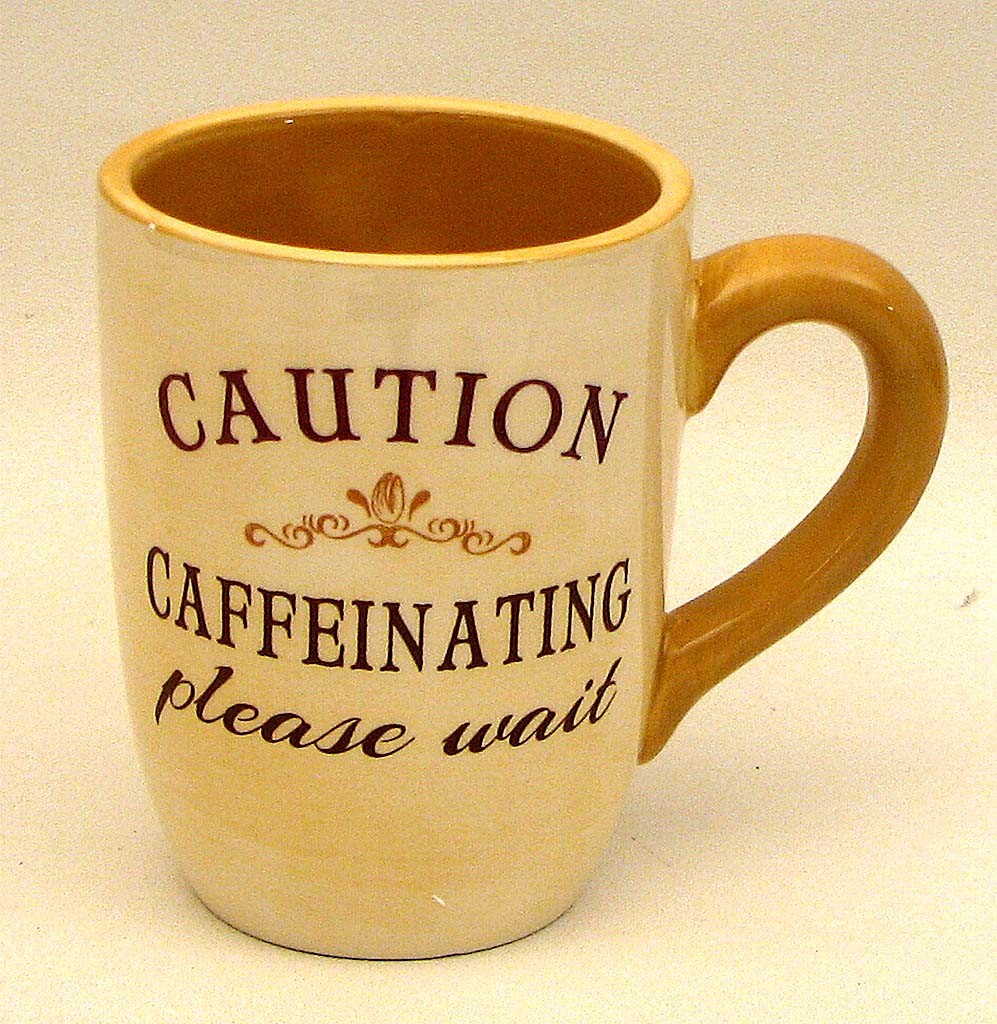 049-15141a Coffee Mug Caution Caffeinating Please Wait - Orange