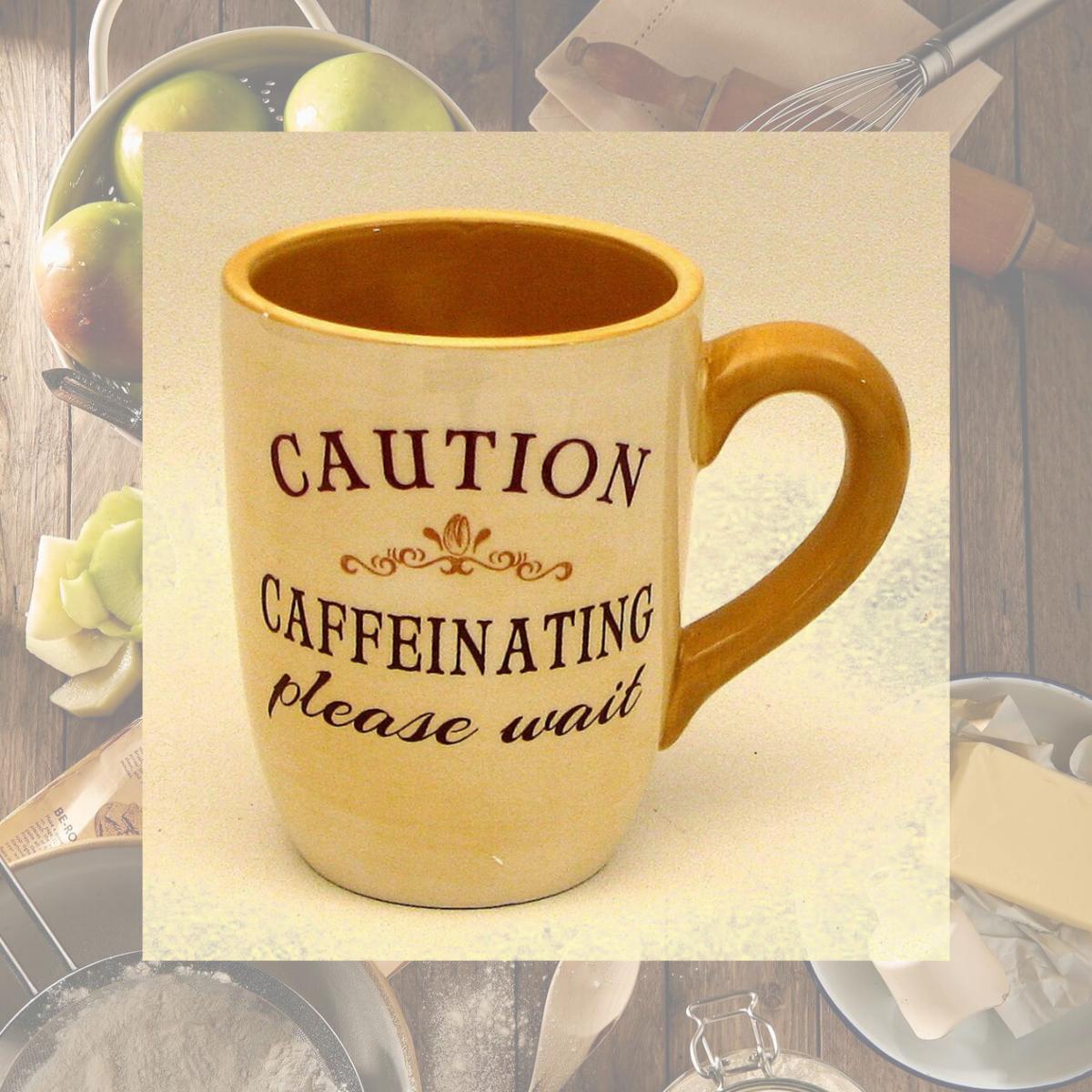 Picture of IWGAC 049-15141A Coffee Mug Caution Caffeinating Please Wait - Orange