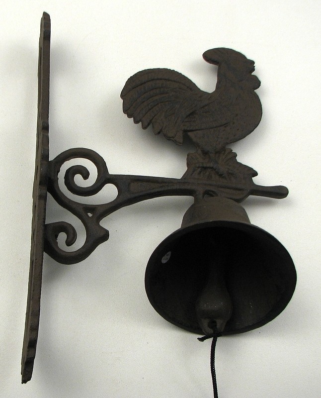 0170j-02123 Large Rooster Bell - Black