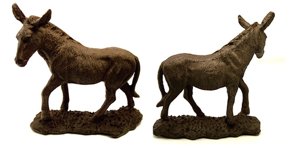 0170j-04664 Cast Iron Donkeymule Figure, Large - Brown