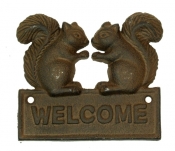 0170j-08431 Cast Iron Squirrel Welcome Plaque