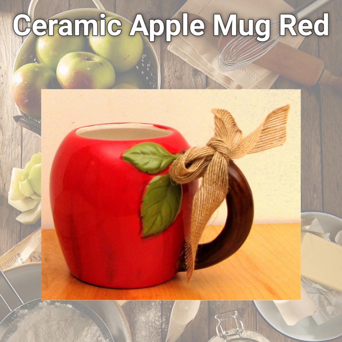 Picture of IWGAC 049-16176 Ceramic Apple Mug, Red