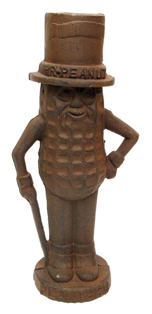 0170k-04738 Mr. Peanut Man Cast Iron Bank Large Rust