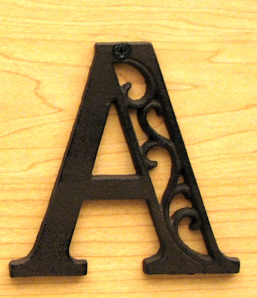 0184j-0557-a Cast Iron Alphabet Letter A