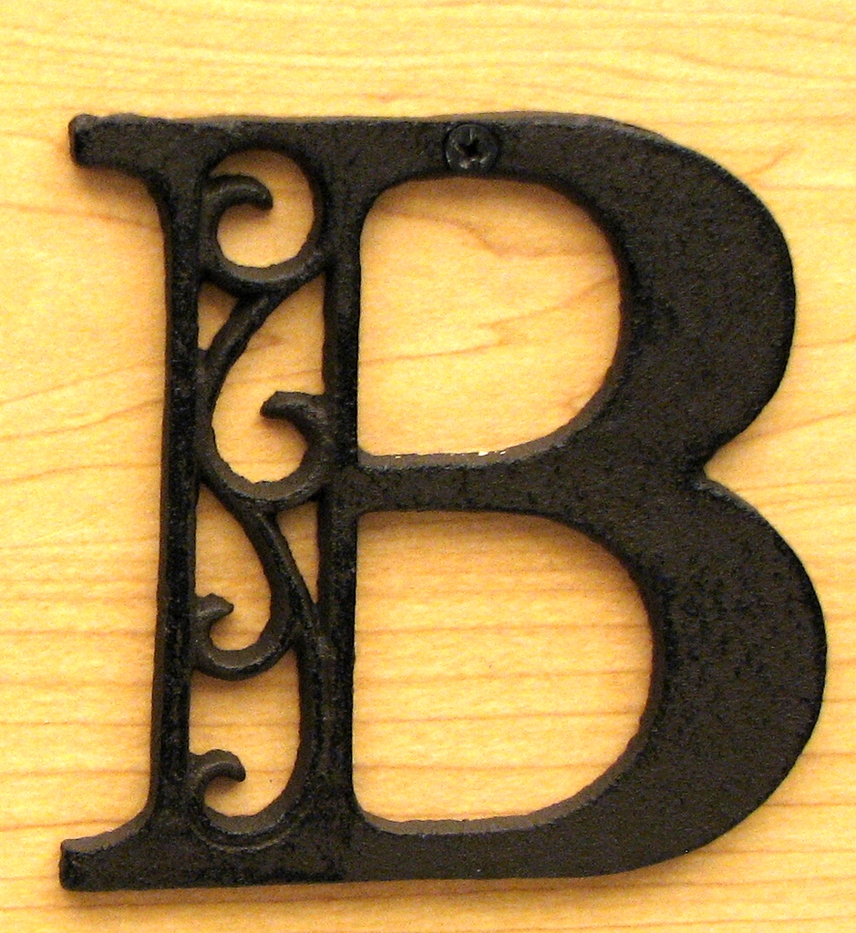 0184j-0557-b Cast Iron Alphabet Letter B