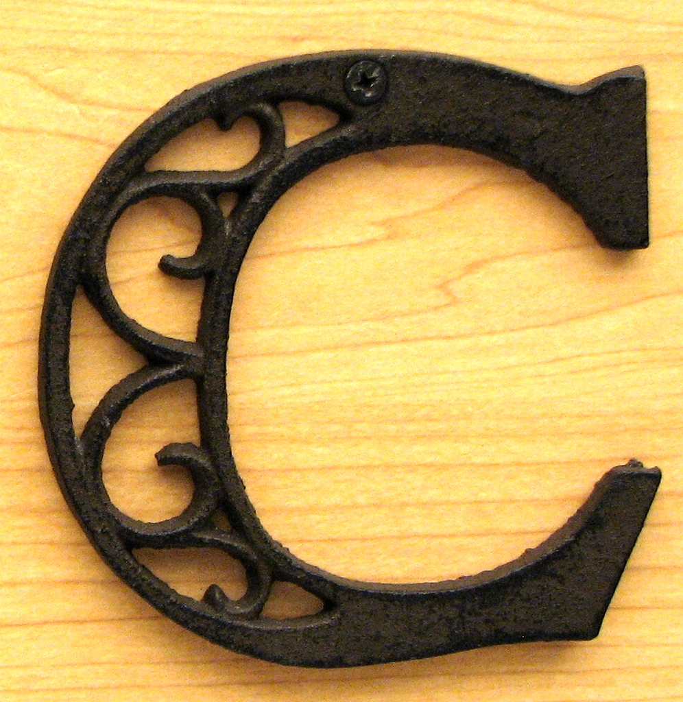 0184j-0557-c Cast Iron Alphabet Letter C