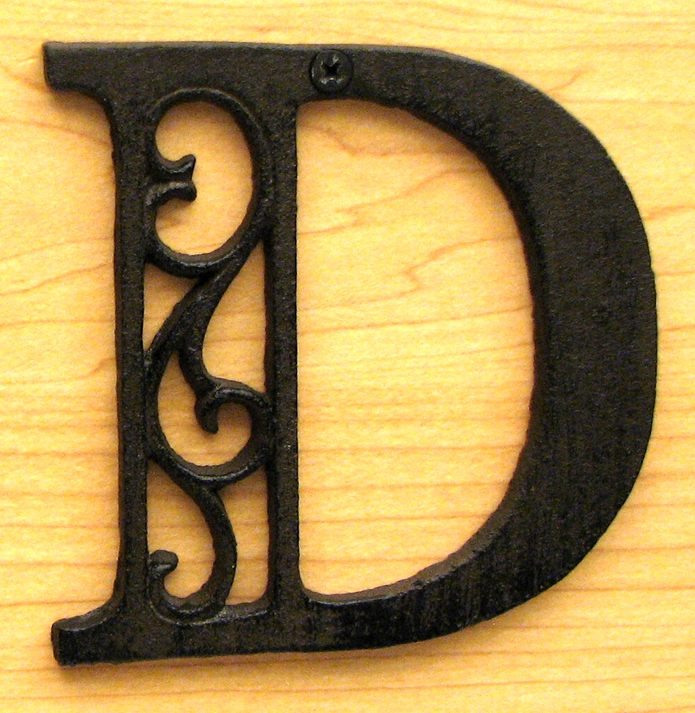 0184j-0557-d Cast Iron Alphabet Letter D