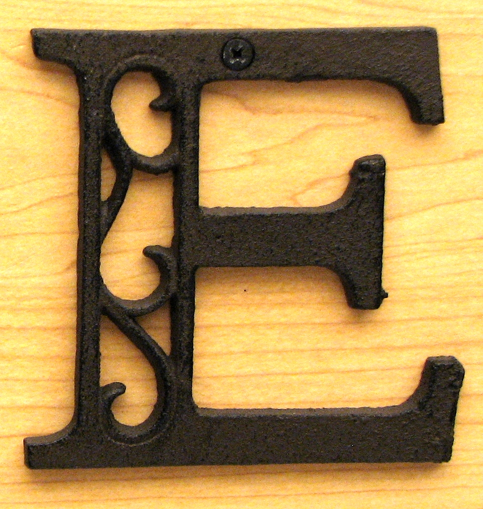 0184j-0557-e Cast Iron Alphabet Letter E