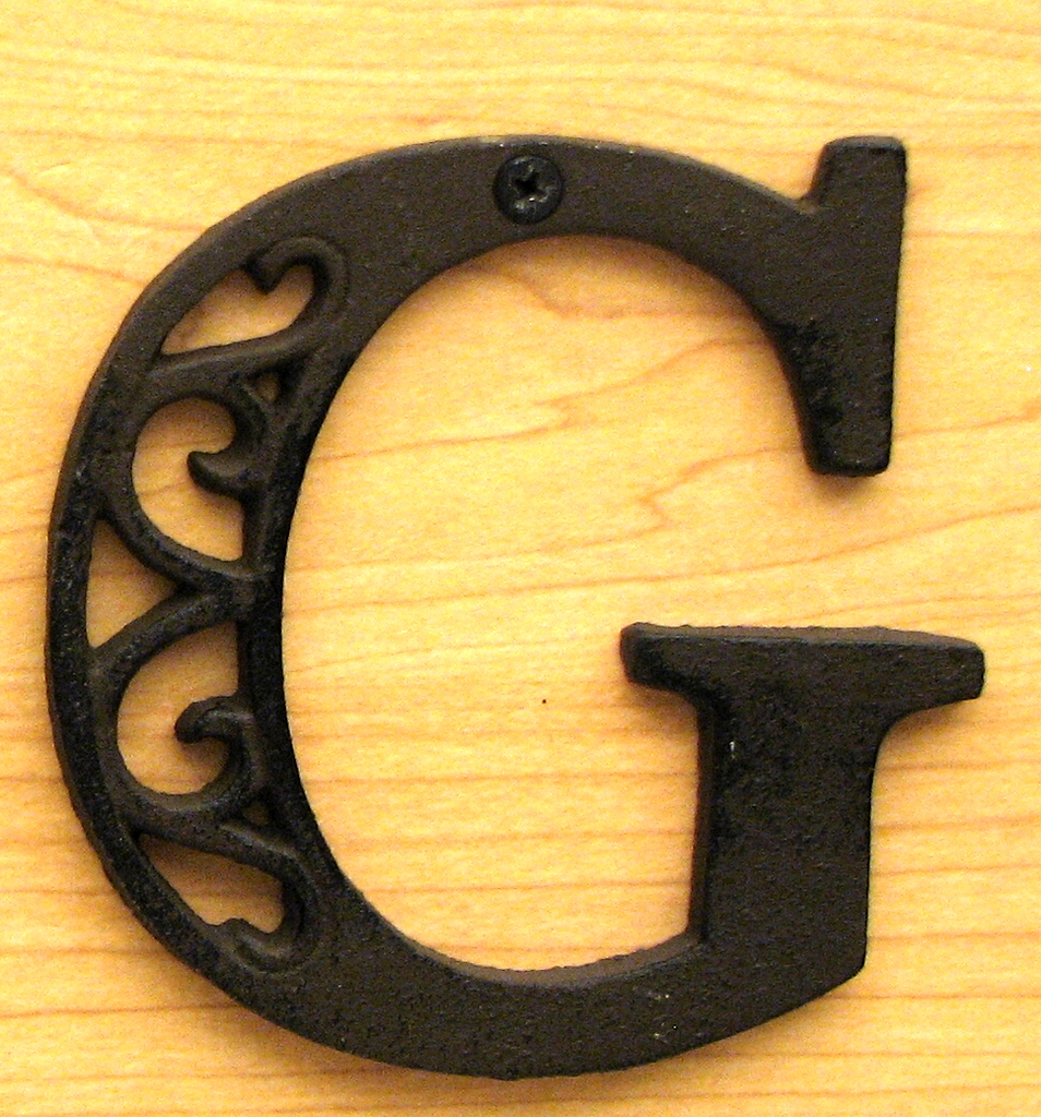 0184j-0557-g Cast Iron Alphabet Letter G