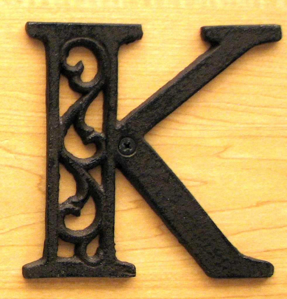 0184j-0557-k Cast Iron Alphabet Letter K