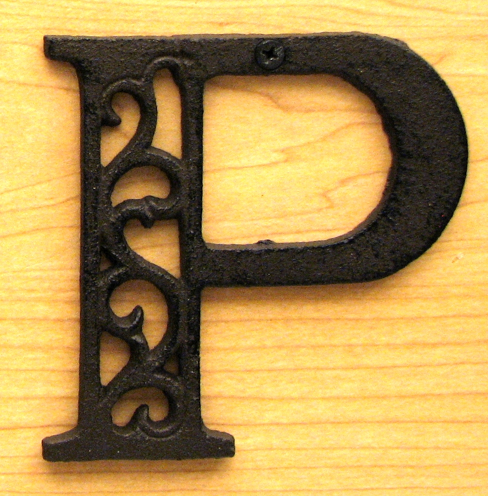0184j-0557-p Cast Iron Alphabet Letter P