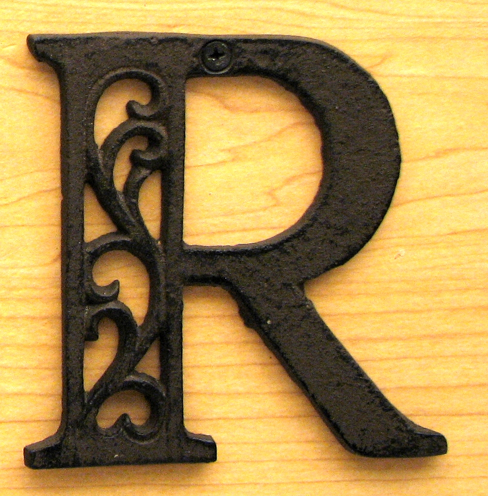 0184j-0557-r Cast Iron Alphabet Letter R