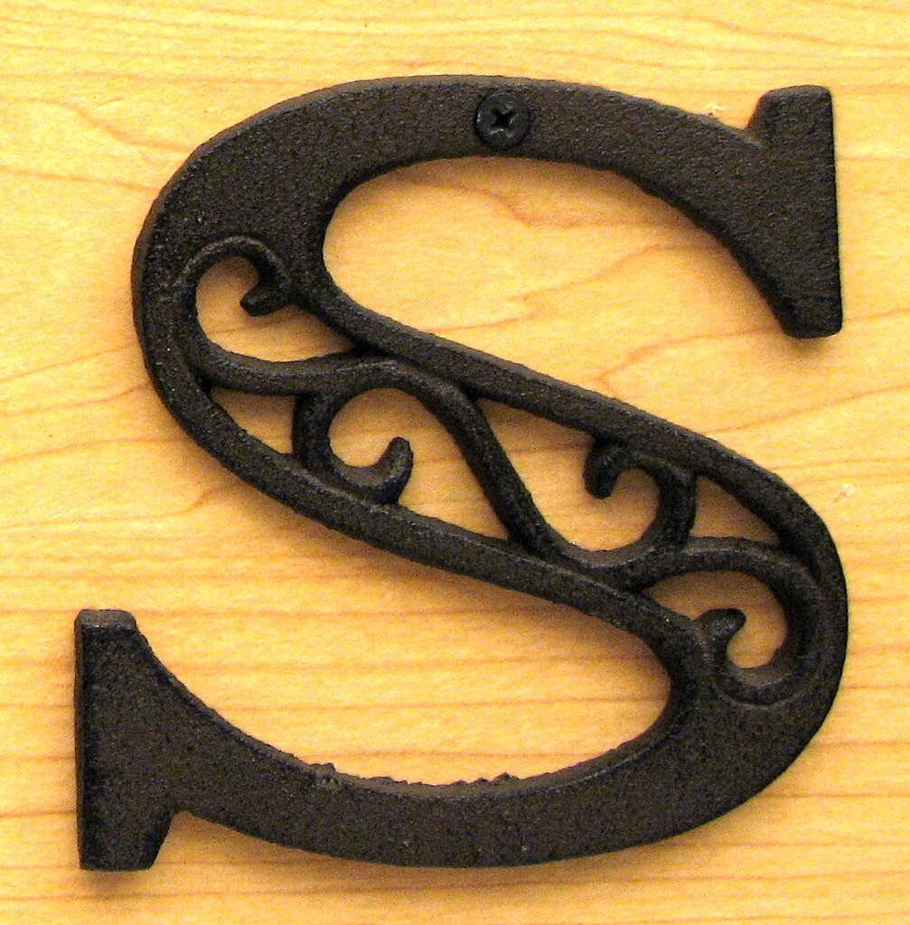 0184j-0557-s Cast Iron Alphabet Letter S