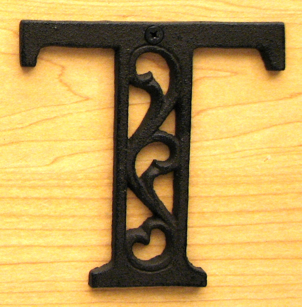 0184j-0557-t Cast Iron Alphabet Letter T