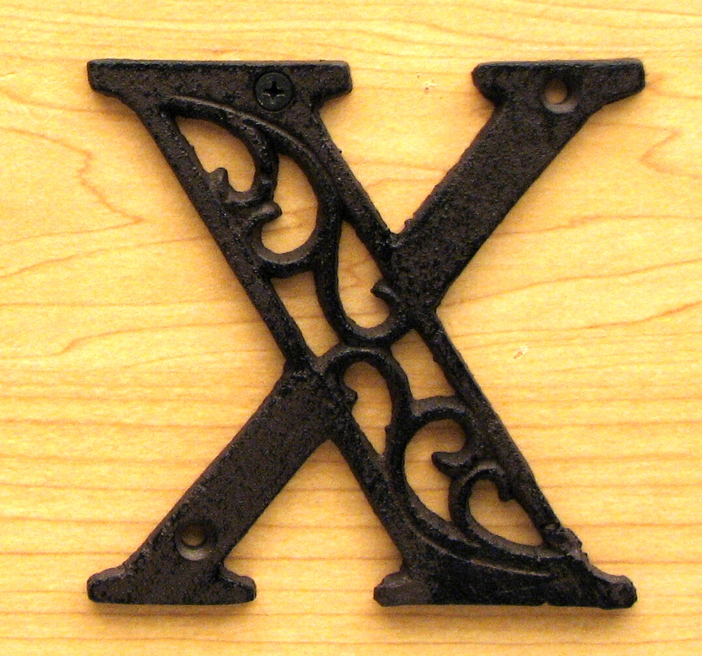 0184j-0557-x Cast Iron Alphabet Letter X