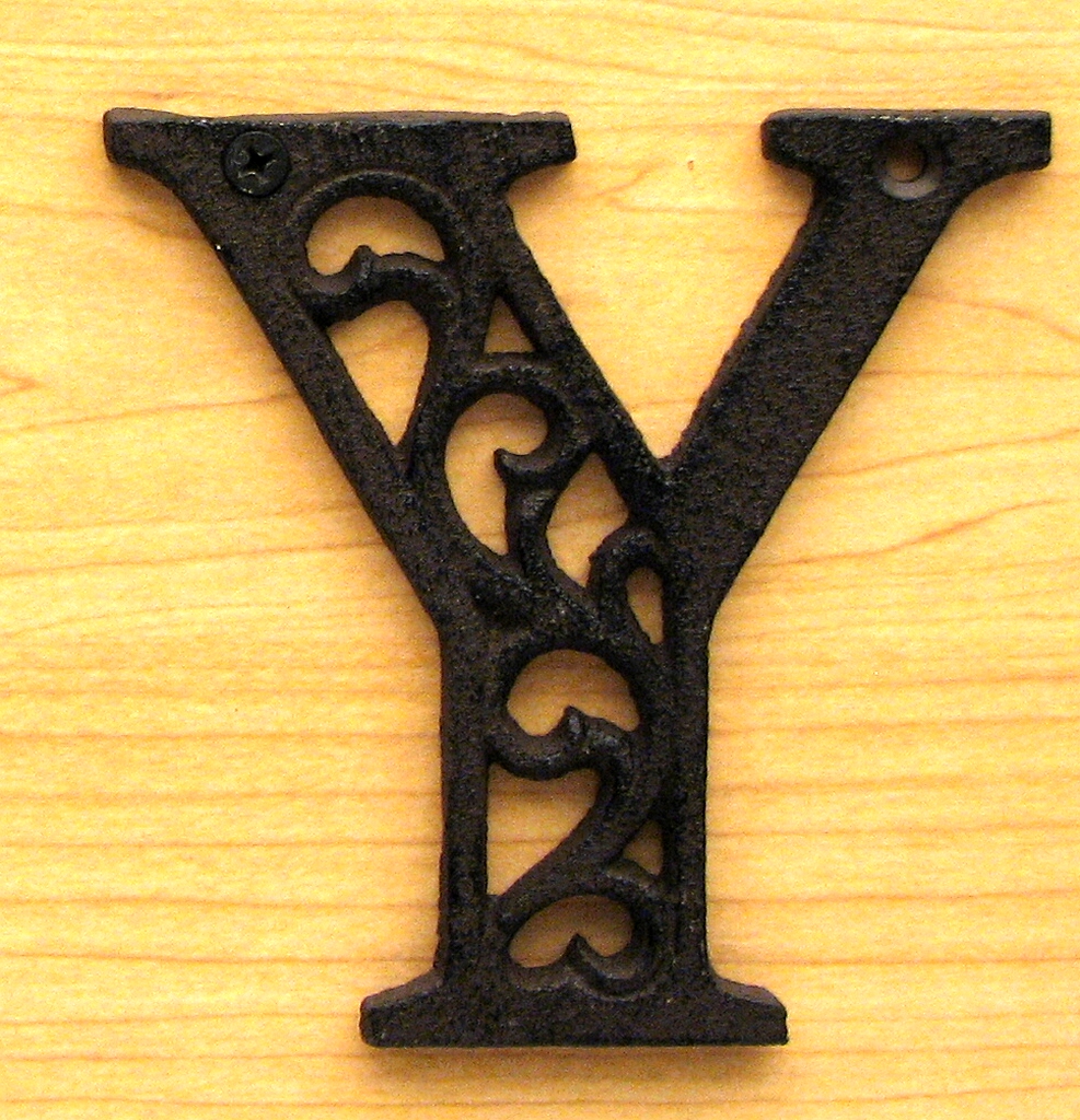 0184j-0557-y Cast Iron Alphabet Letter Y