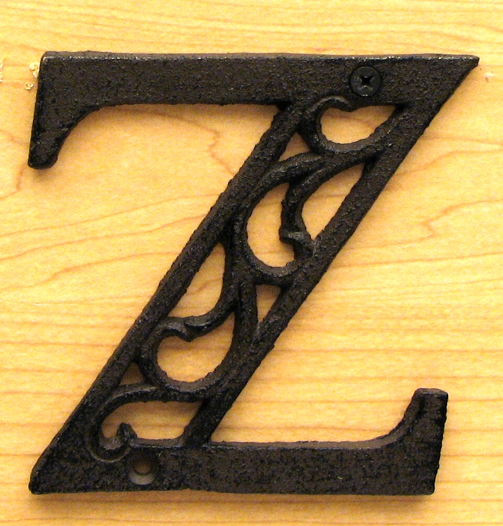 0184j-0557-z Cast Iron Alphabet Letter Z