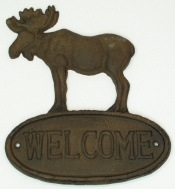 0170k-08446 Cast Iron Sign Welcome Moose