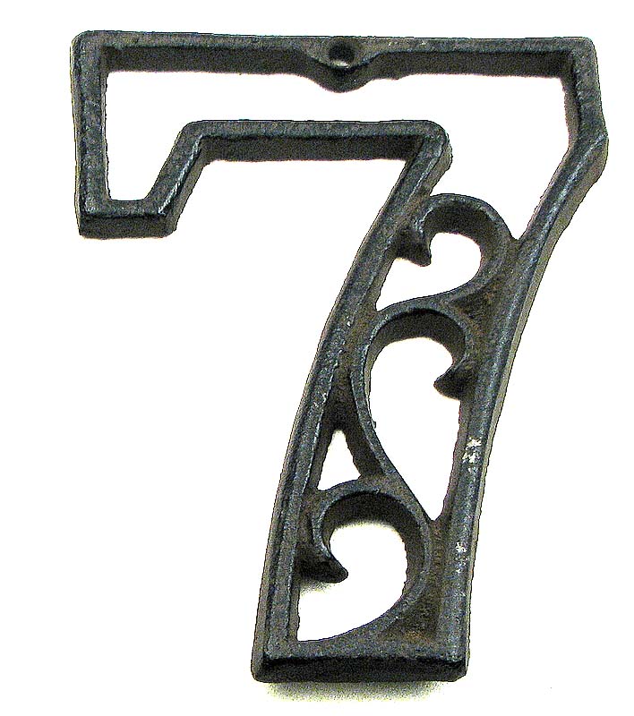 0184j-0558-7bulk Cast Iron Number Seven - Pack Of 10