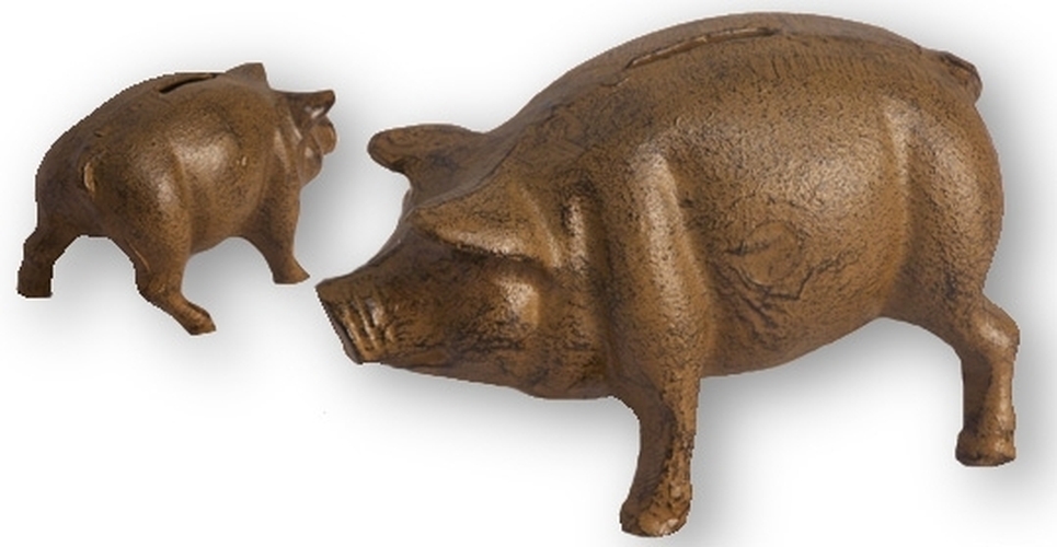 0170j-04614 Cast Iron Pig Bank Rust