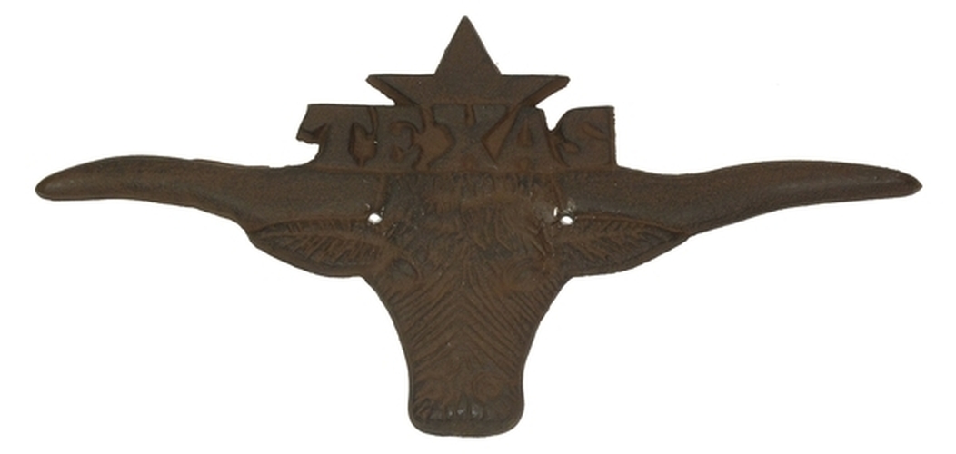 0170j-05214 Cast Iron Large Texas Longhorn Plaque