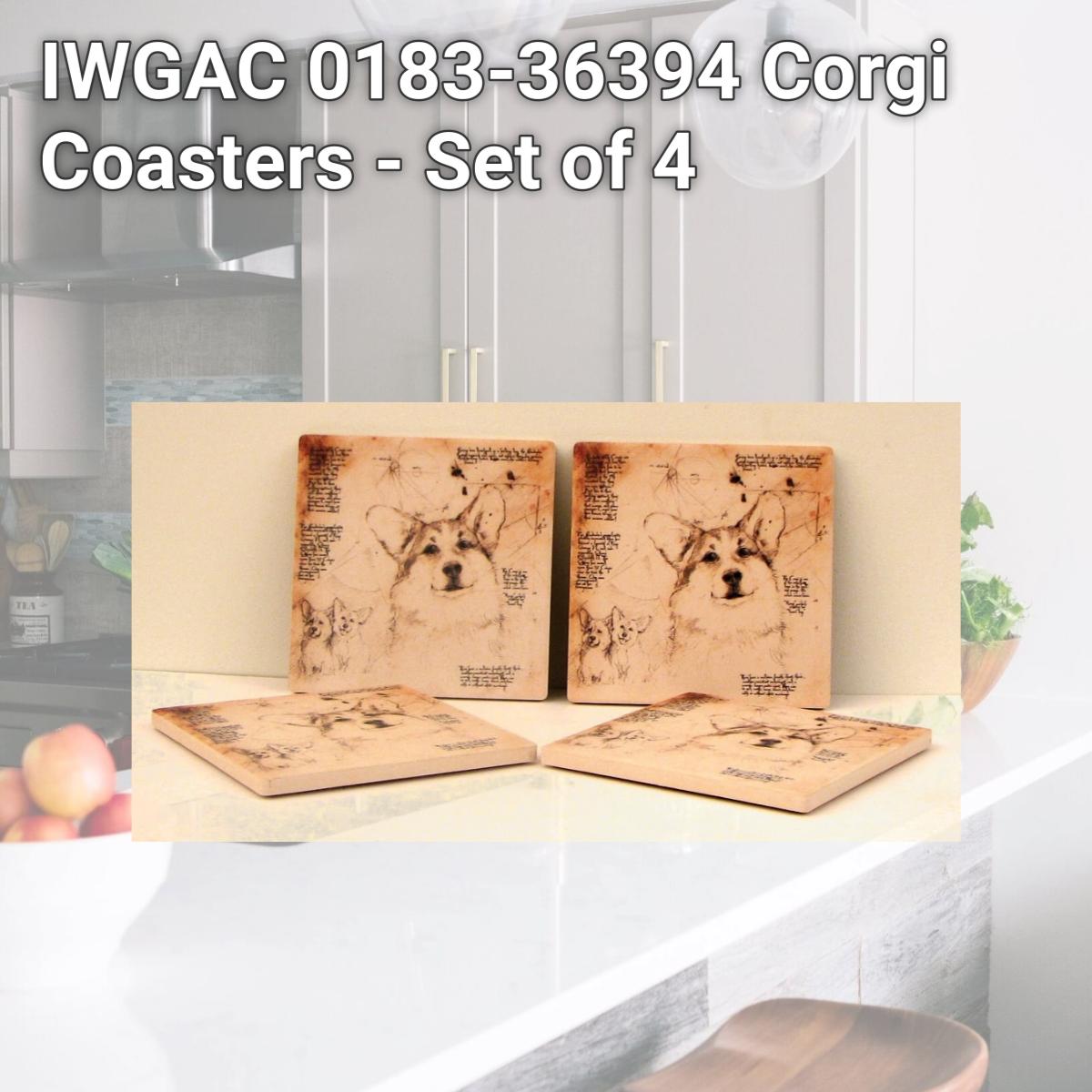 Picture of IWGAC 0183-36394 Corgi Coasters - Set of 4