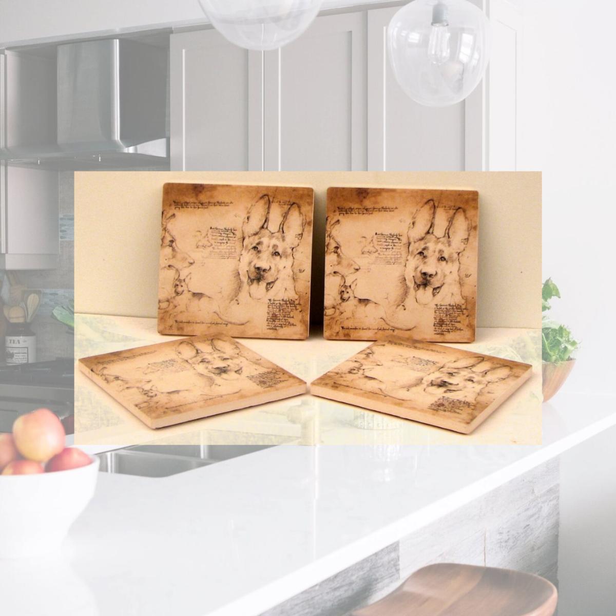 Picture of IWGAC 0183-36435 German Shepard Coasters - Set of 4